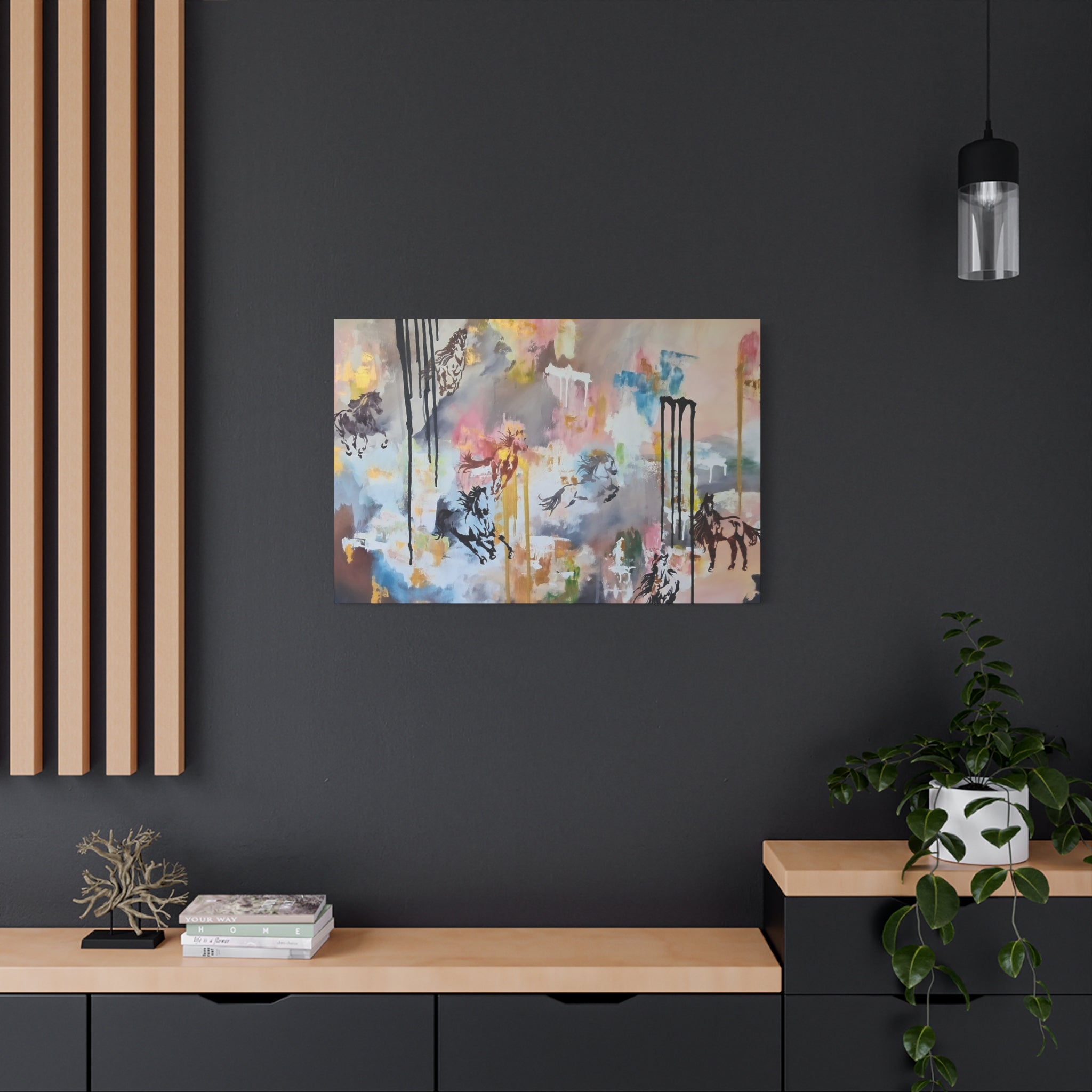 GUARDIANS OF THE QUIET PLAINS - Abstract Gallop Canvas Print — Matte Stretched Wall Art