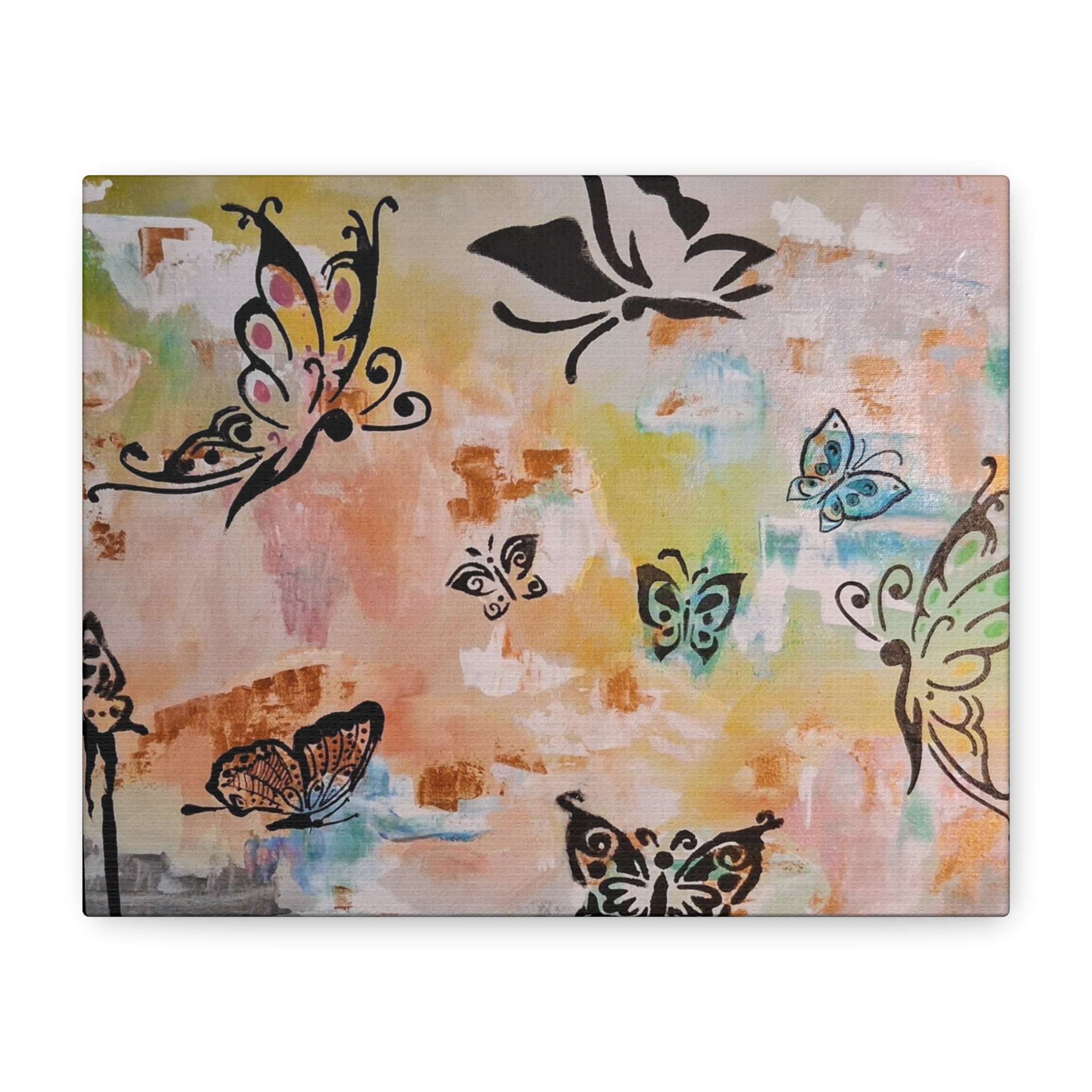 GUARDIANS OF THE FLOWERS - Butterfly Abstract Matte Canvas Wall Art – Stretched 1.25"Deep