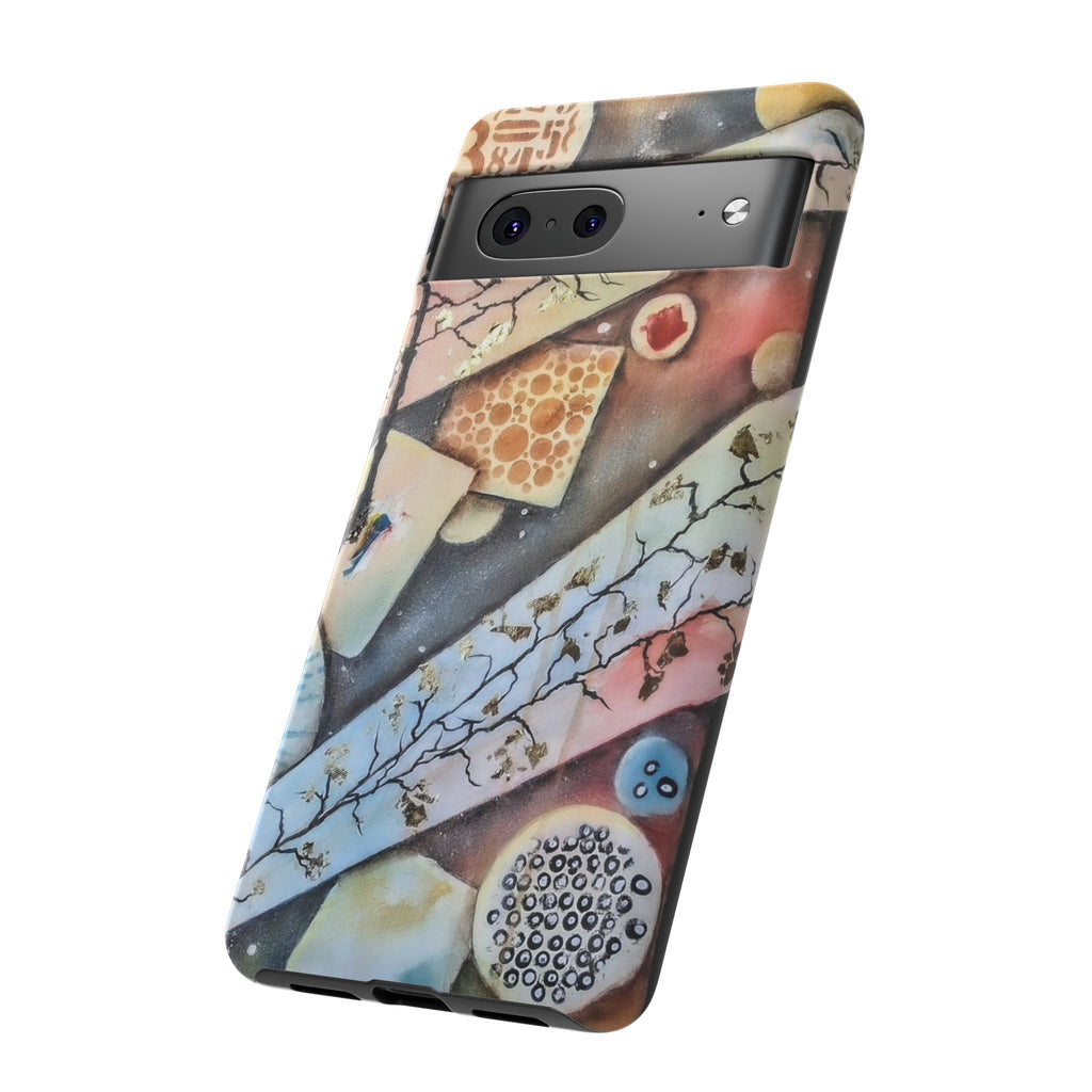 GOLDEN CARTOGRAPHY OF THE UNSEEN - Artistic Botanical Phone Case – Watercolor Nature Pattern Tough Case