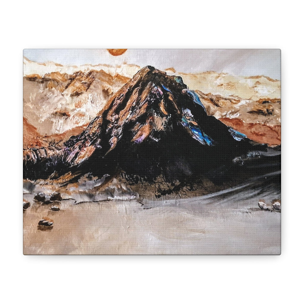 MOON OVER THE MOUNTAINS - Abstract Mountain Landscape Canvas Print — Matte Stretched Wall Art