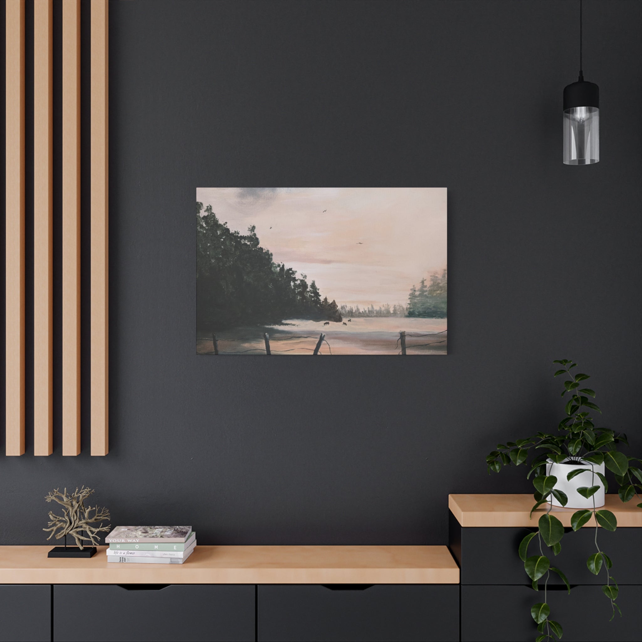 EARLY MORNING IN MONTANA -  Landscape Matte Canvas Print — Serene Forest Wall Art