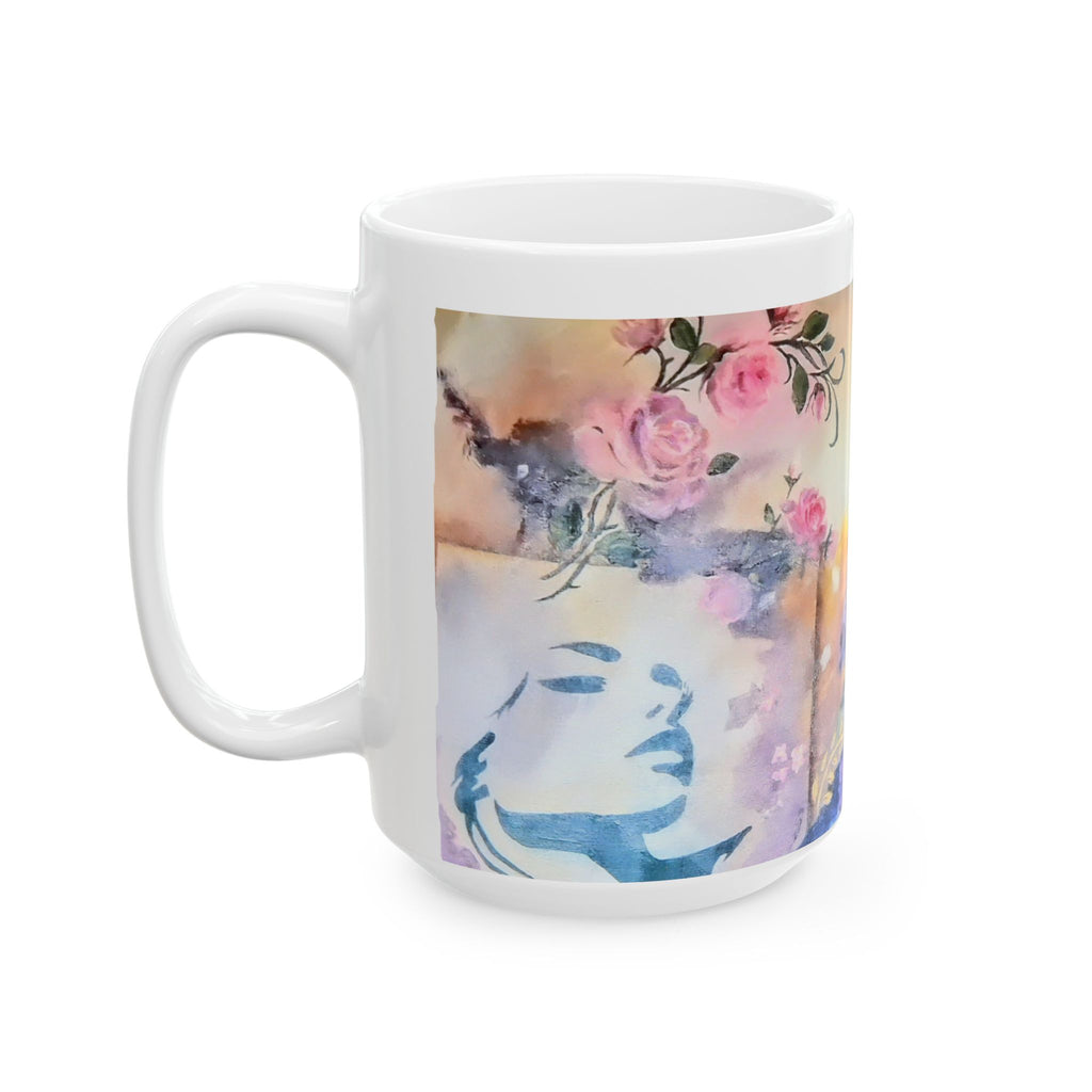 Floral Watercolor Ceramic Mug — Pastel Bloom Tea & Coffee Cup (11oz, 15oz)