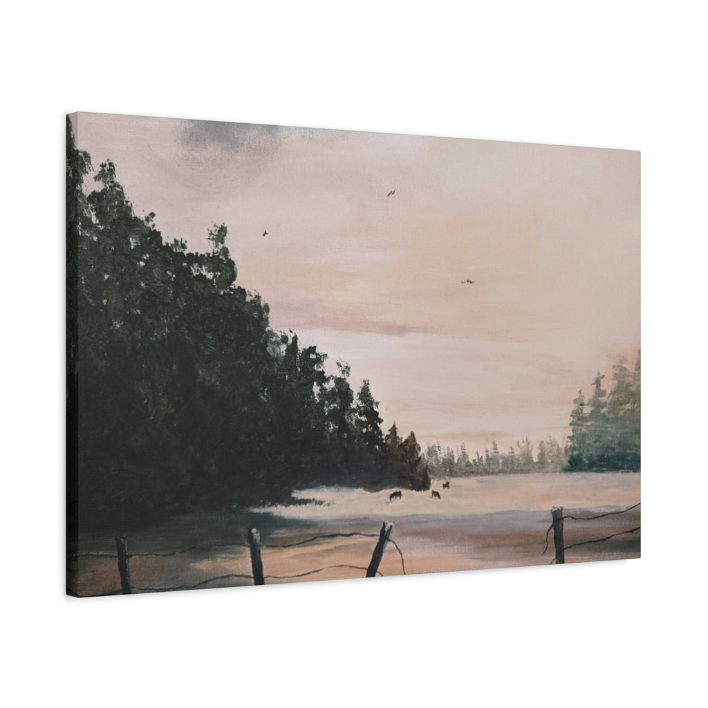 EARLY MORNING IN MONTANA -  Landscape Matte Canvas Print — Serene Forest Wall Art