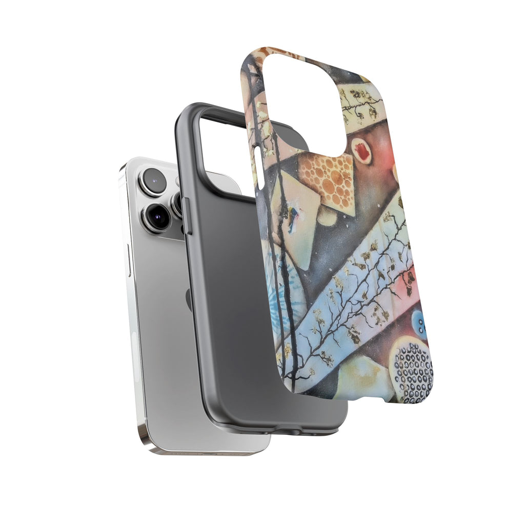GOLDEN CARTOGRAPHY OF THE UNSEEN - Artistic Botanical Phone Case – Watercolor Nature Pattern Tough Case