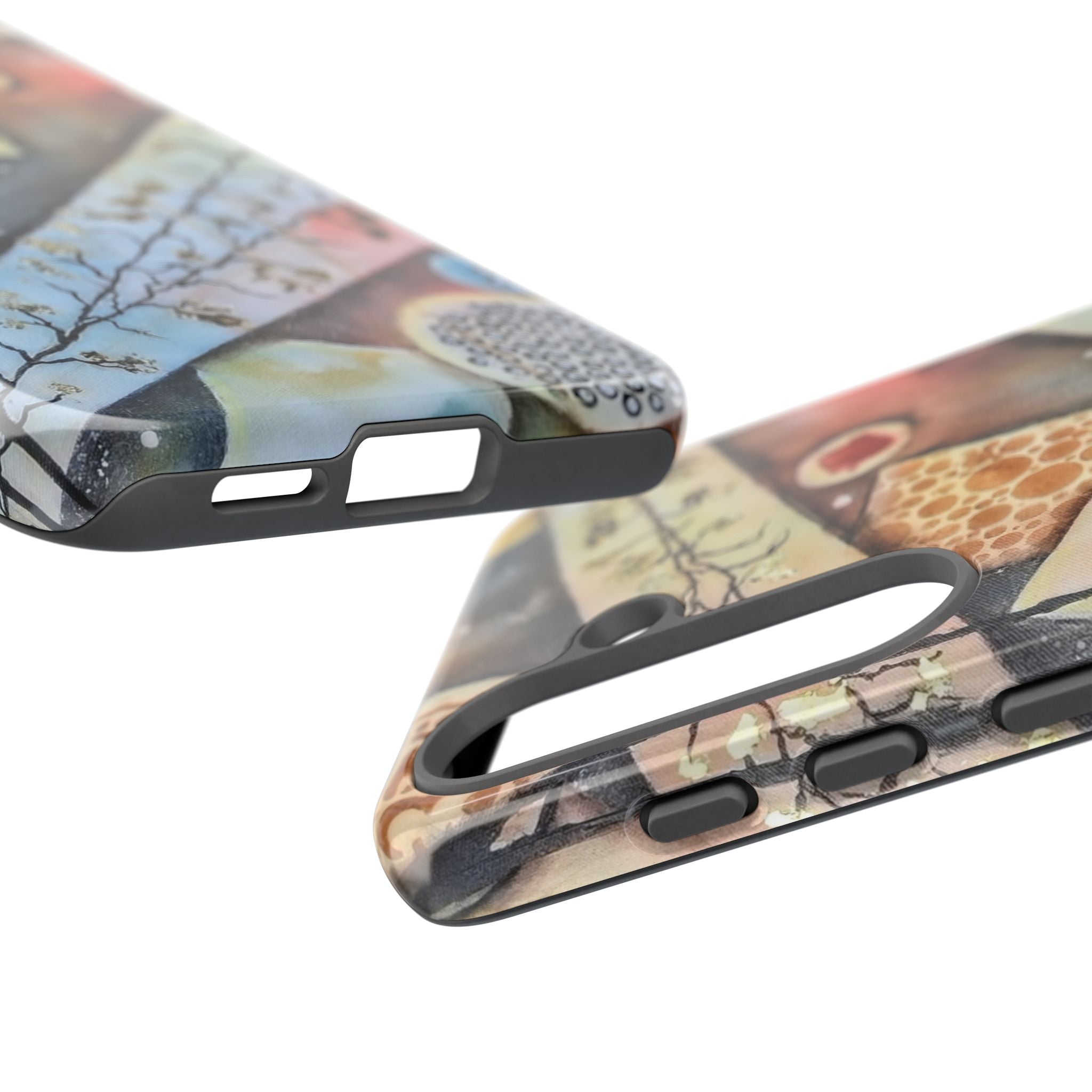 GOLDEN CARTOGRAPHY OF THE UNSEEN - Artistic Botanical Phone Case – Watercolor Nature Pattern Tough Case