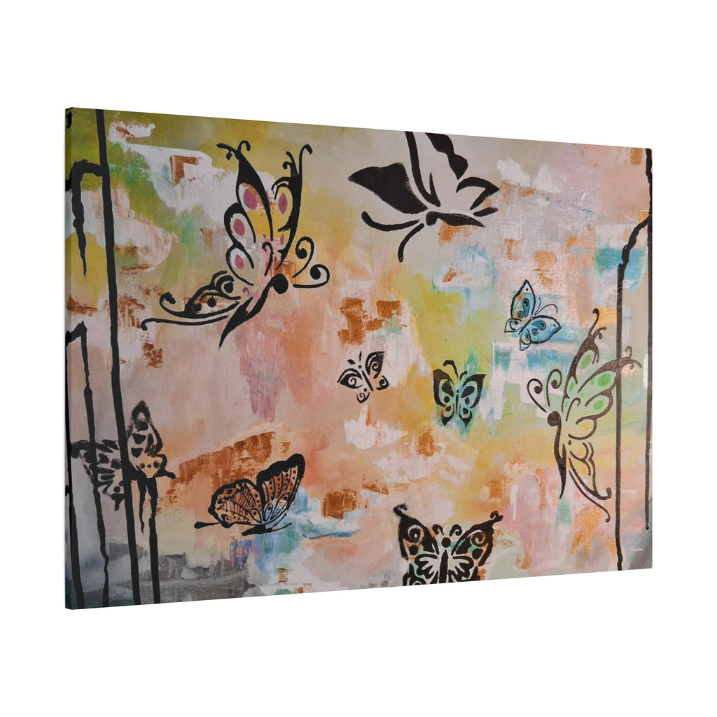 GUARDIANS OF THE FLOWERS - Butterfly Abstract Matte Canvas Wall Art – Stretched 1.25"Deep