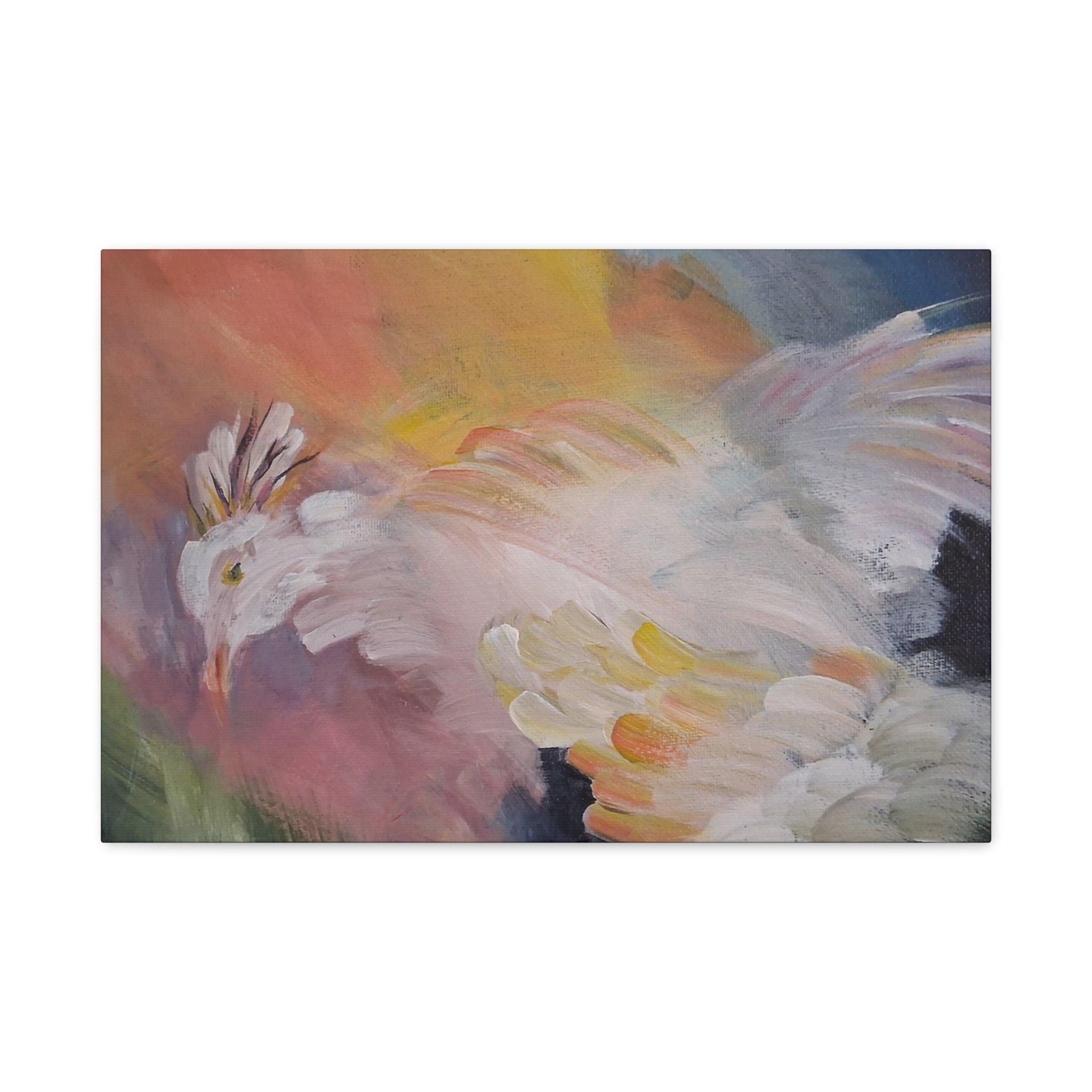 RISE OF THE RADIENT HEN - Art Canvas Print — Soft Pastel Bird Wall Art, Matte Stretched 1.25"