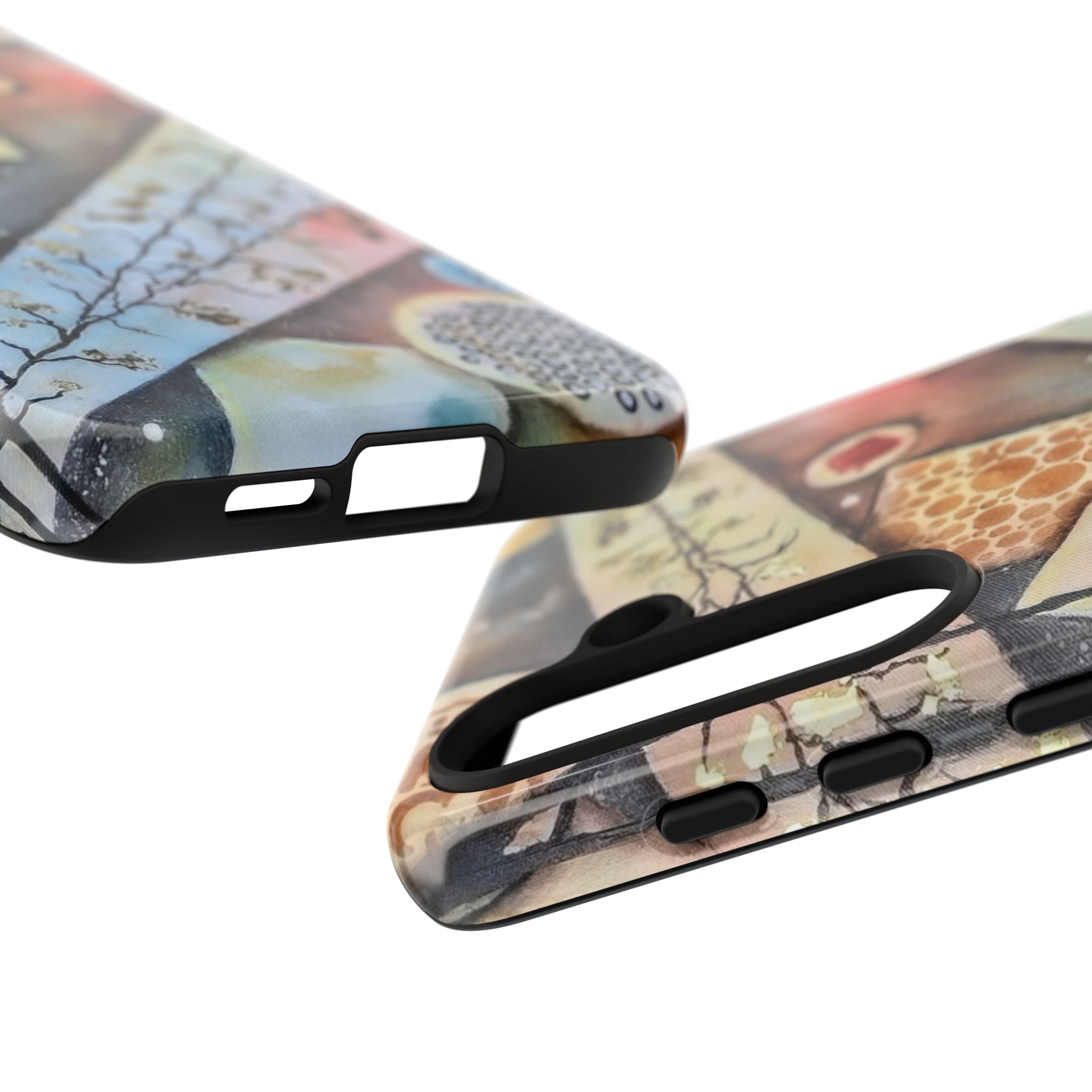 GOLDEN CARTOGRAPHY OF THE UNSEEN - Artistic Botanical Phone Case – Watercolor Nature Pattern Tough Case