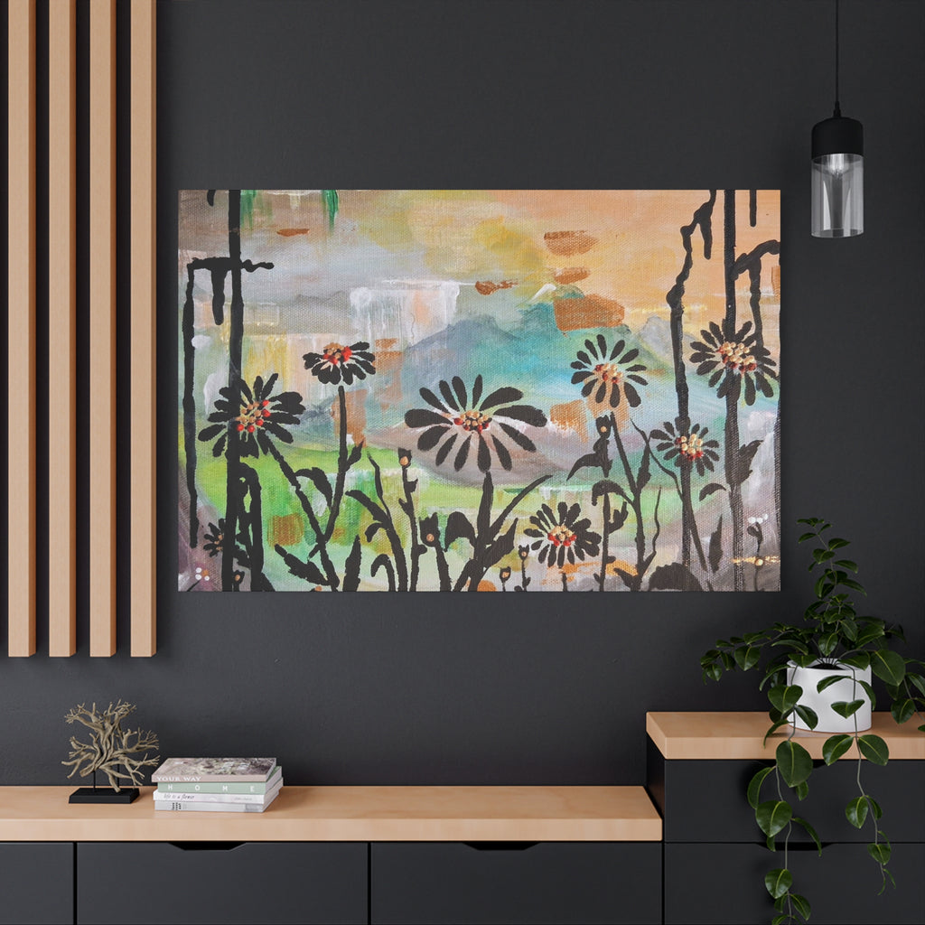 GUARDIANS OF THE WIND - Daisy Meadow Abstract Matte Canvas Wall Art