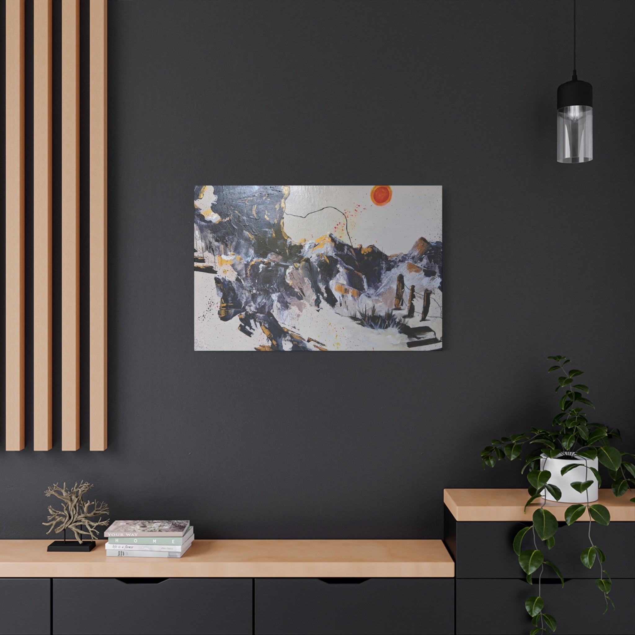 WHAT'S OVER THE RIDGE? - Abstract Desert Canvas Art – Matte Stretched 1.25"