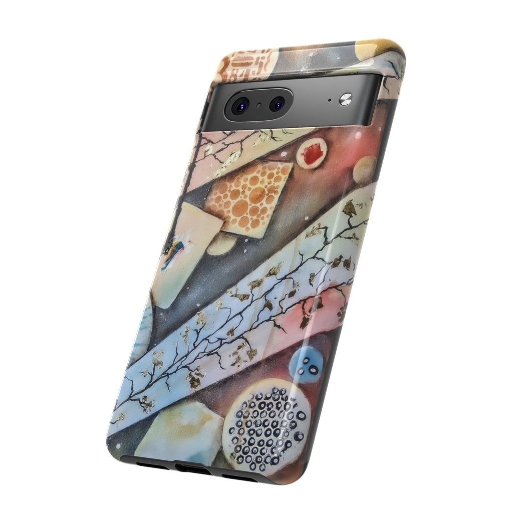 GOLDEN CARTOGRAPHY OF THE UNSEEN - Artistic Botanical Phone Case – Watercolor Nature Pattern Tough Case