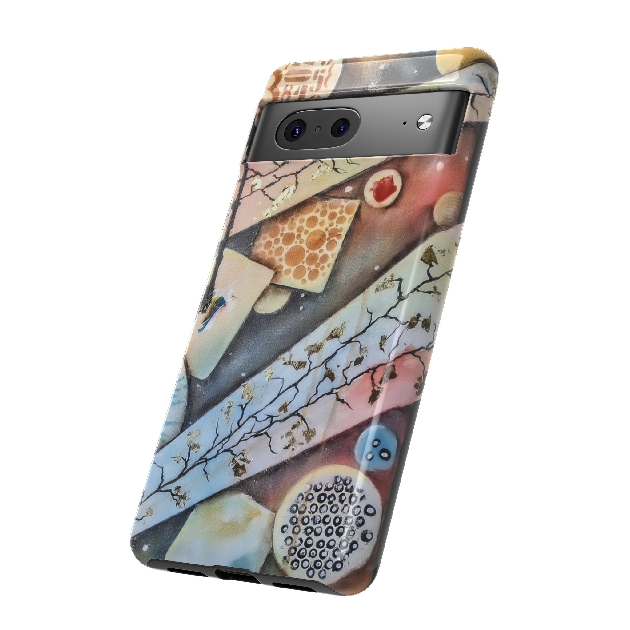 GOLDEN CARTOGRAPHY OF THE UNSEEN - Artistic Botanical Phone Case – Watercolor Nature Pattern Tough Case