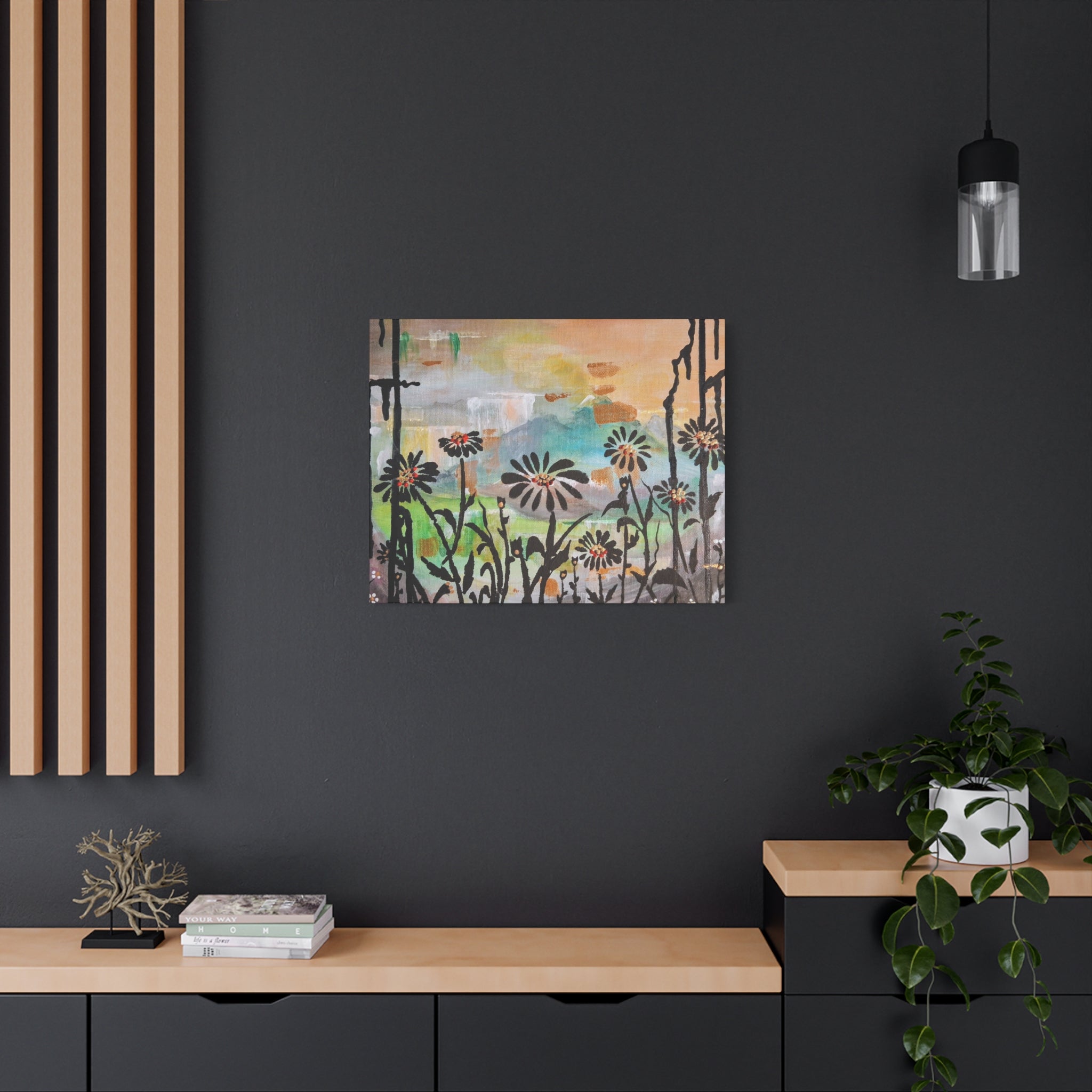 GUARDIANS OF THE WIND - Daisy Meadow Abstract Matte Canvas Wall Art