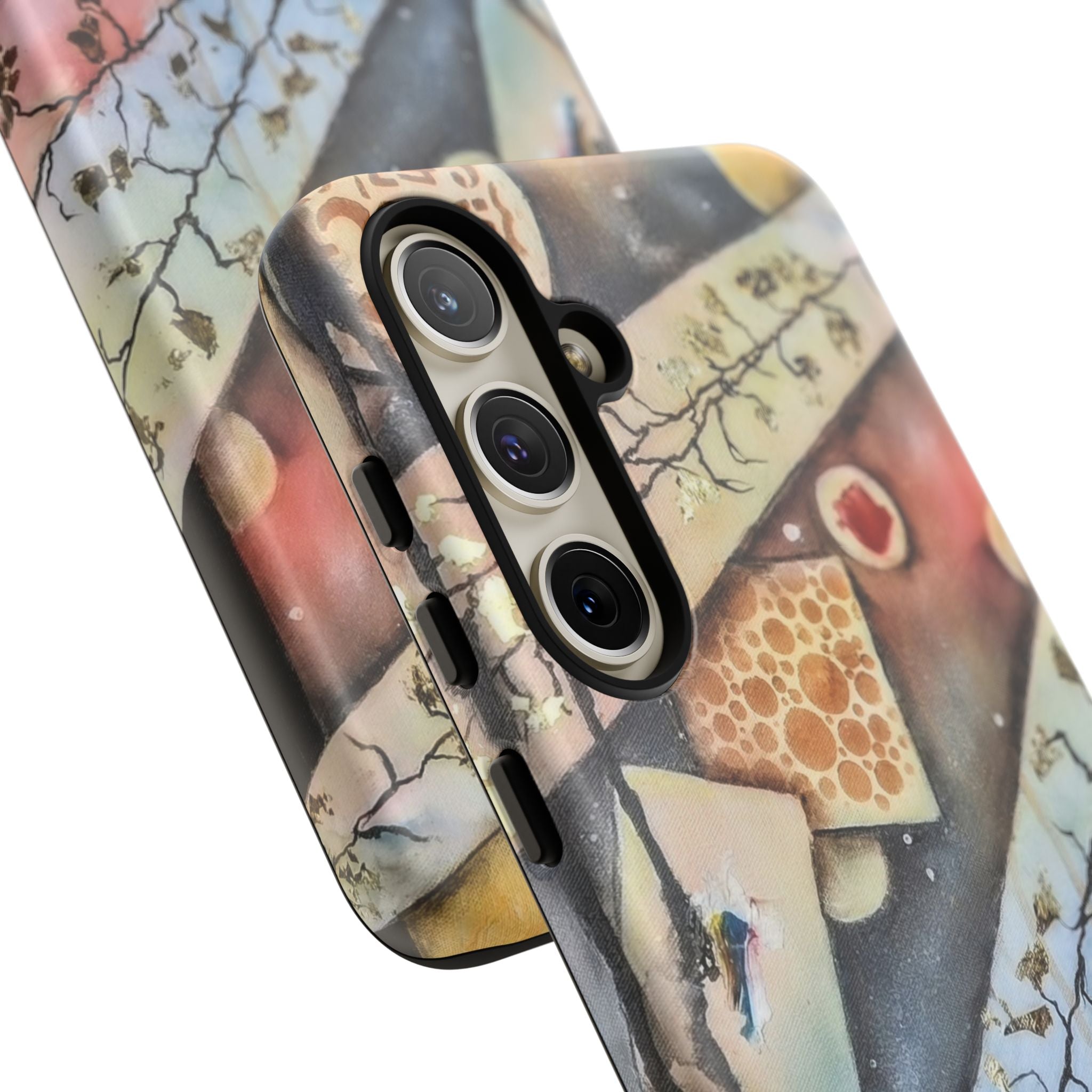 GOLDEN CARTOGRAPHY OF THE UNSEEN - Artistic Botanical Phone Case – Watercolor Nature Pattern Tough Case