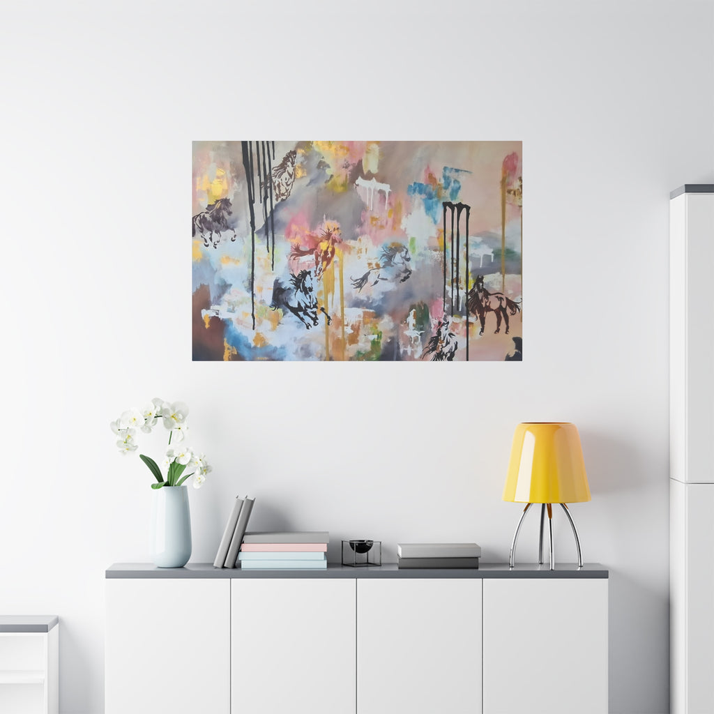 GUARDIANS OF THE QUIET PLAINS - Abstract Gallop Canvas Print — Matte Stretched Wall Art