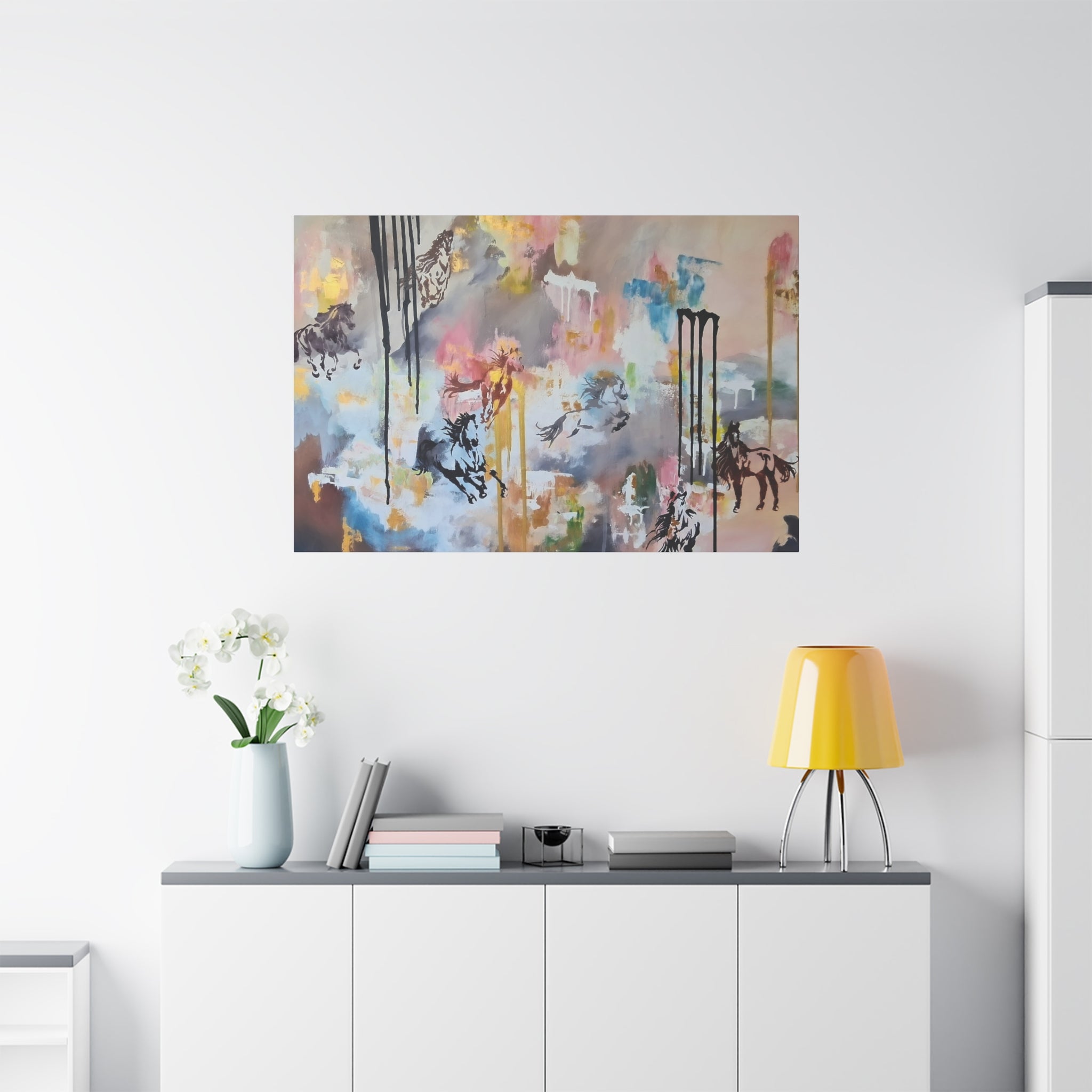 GUARDIANS OF THE QUIET PLAINS - Abstract Gallop Canvas Print — Matte Stretched Wall Art
