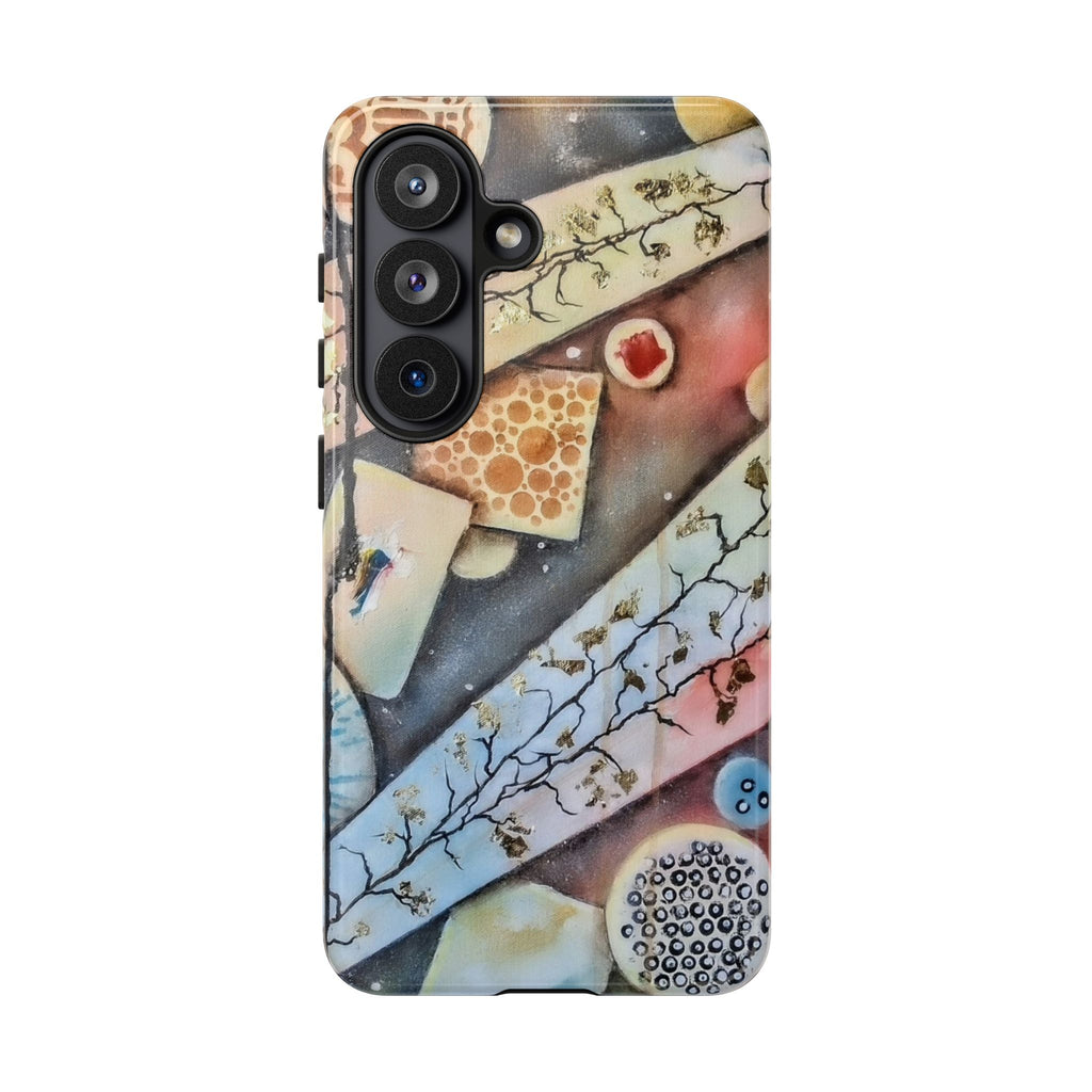 GOLDEN CARTOGRAPHY OF THE UNSEEN - Artistic Botanical Phone Case – Watercolor Nature Pattern Tough Case