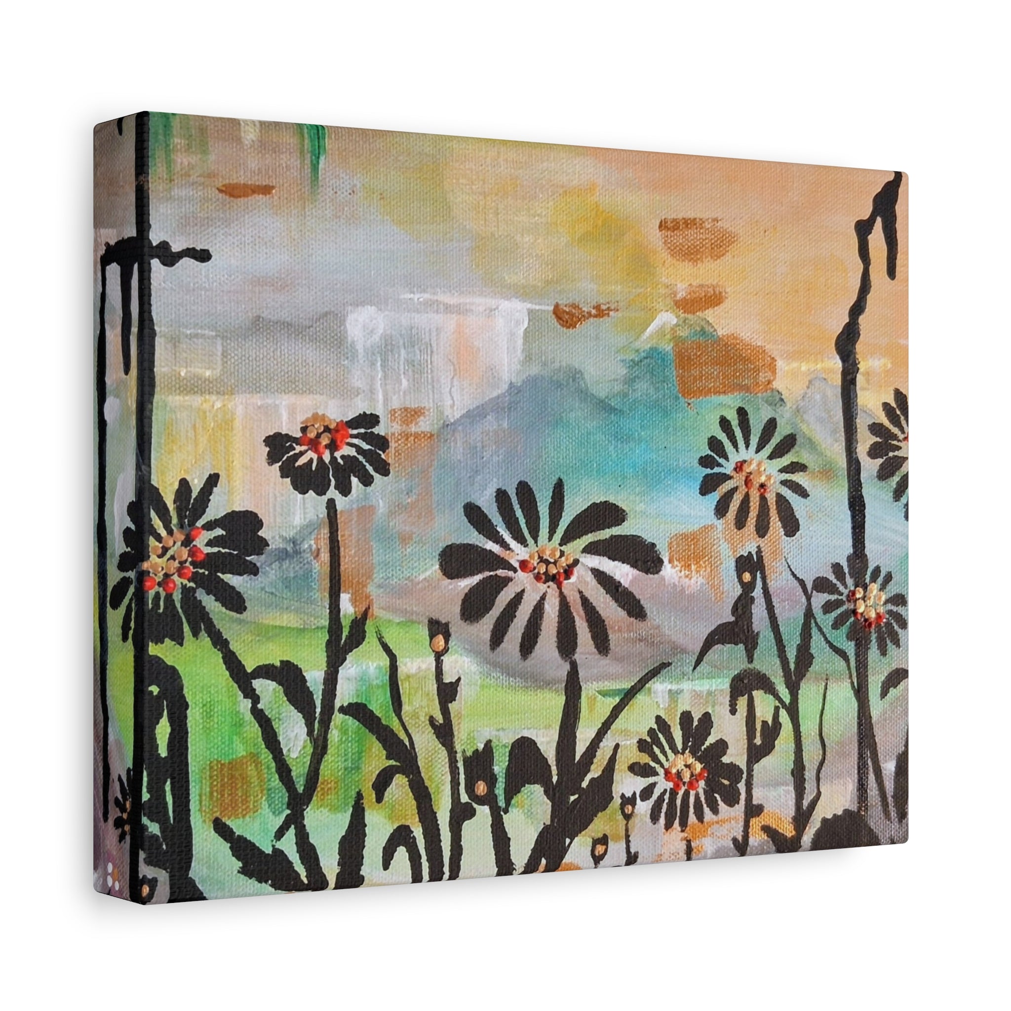 GUARDIANS OF THE WIND - Daisy Meadow Abstract Matte Canvas Wall Art