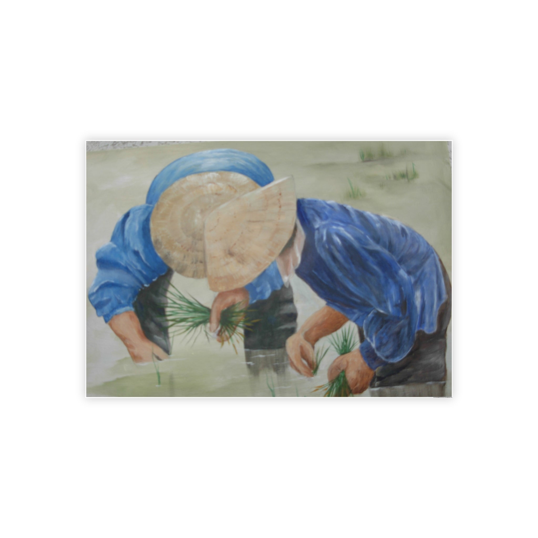 THE RICE PLANTERS - Gloss Poster – Rice Field Farmers Art Print (Vietnamese Farming Scene)