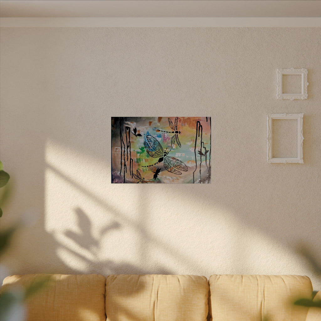 GUARDIANS OF THE LAND - Dragonfly Art Poster — Textured Matte Wall Print