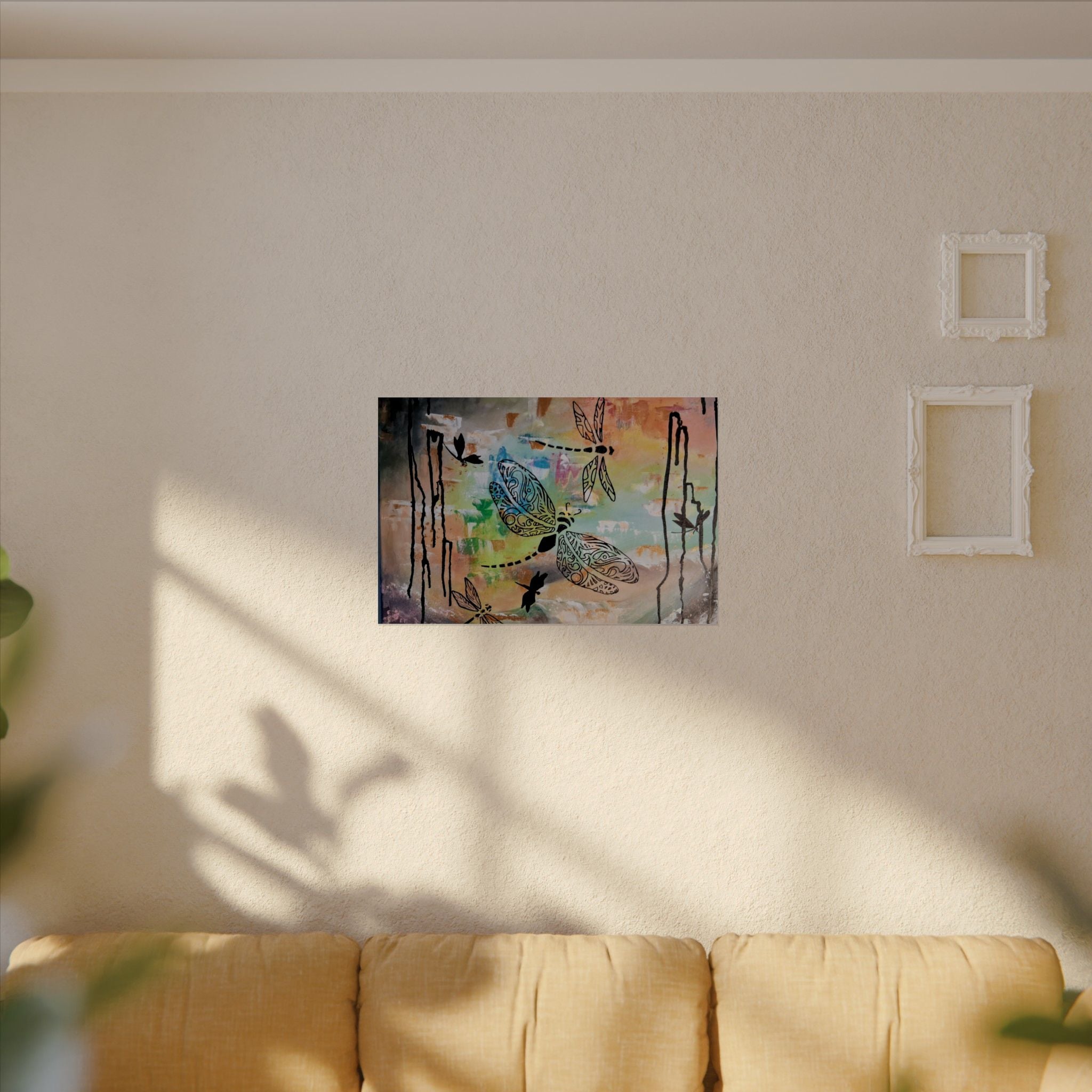 GUARDIANS OF THE LAND - Dragonfly Art Poster — Textured Matte Wall Print