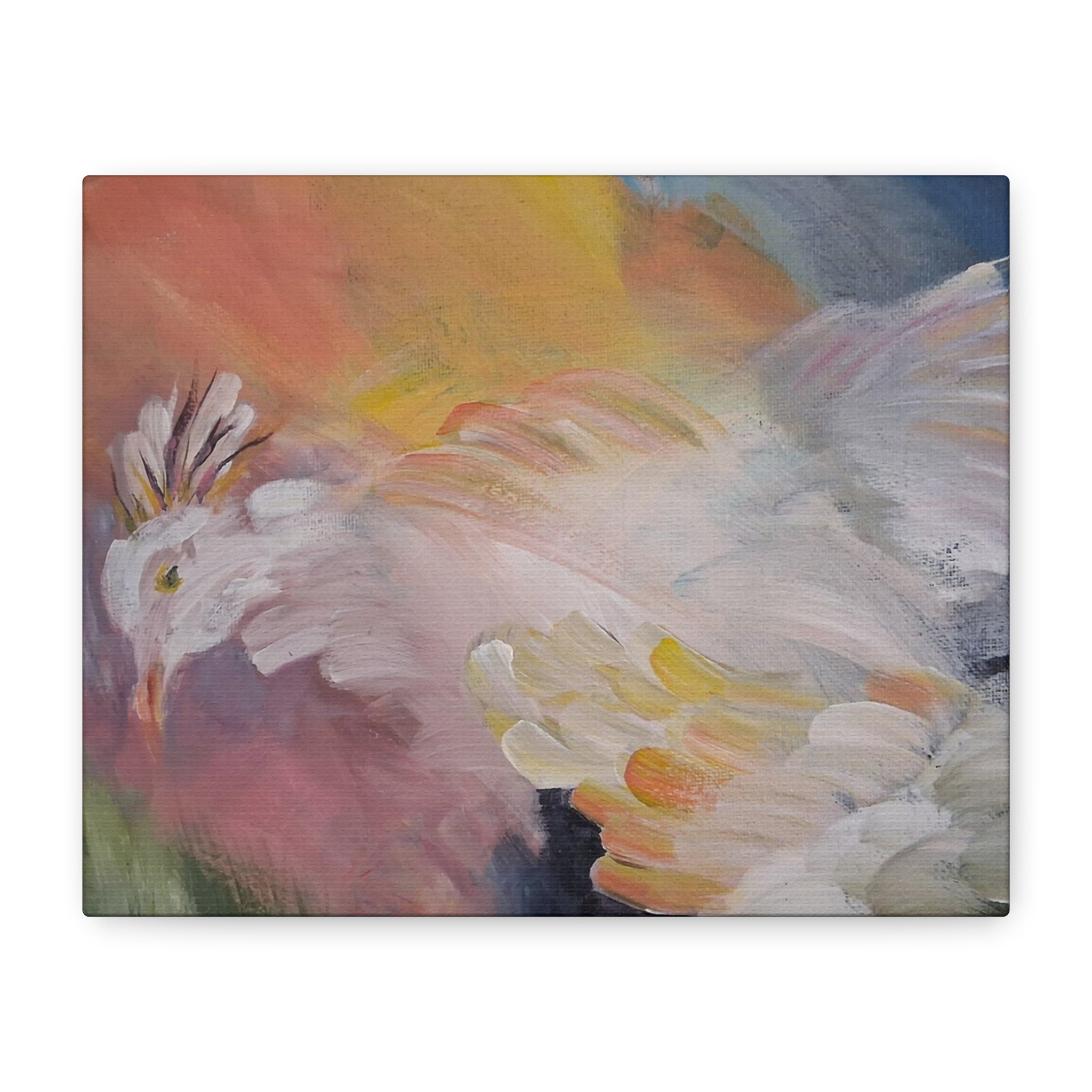 RISE OF THE RADIENT HEN - Art Canvas Print — Soft Pastel Bird Wall Art, Matte Stretched 1.25"
