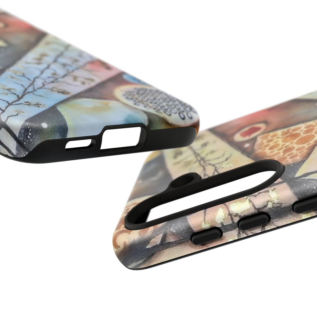GOLDEN CARTOGRAPHY OF THE UNSEEN - Artistic Botanical Phone Case – Watercolor Nature Pattern Tough Case