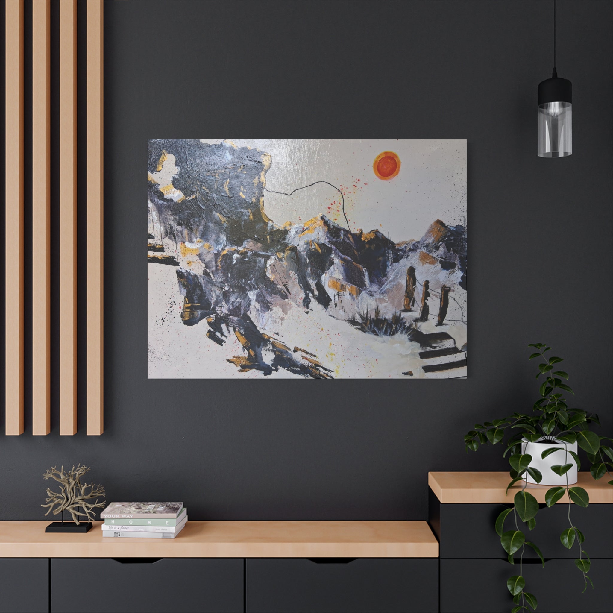 WHAT'S OVER THE RIDGE? - Abstract Desert Canvas Art – Matte Stretched 1.25"