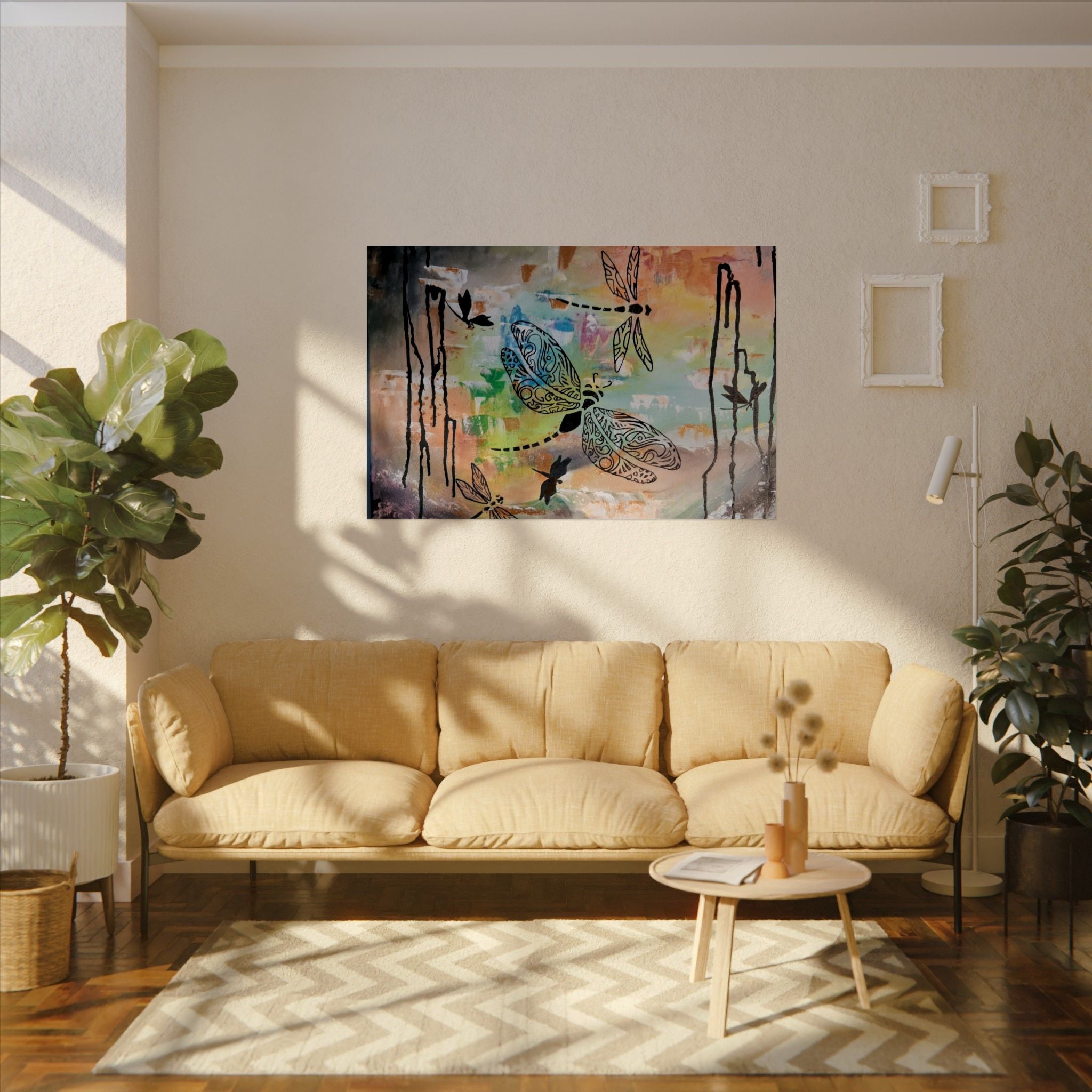 GUARDIANS OF THE LAND - Dragonfly Art Poster — Textured Matte Wall Print