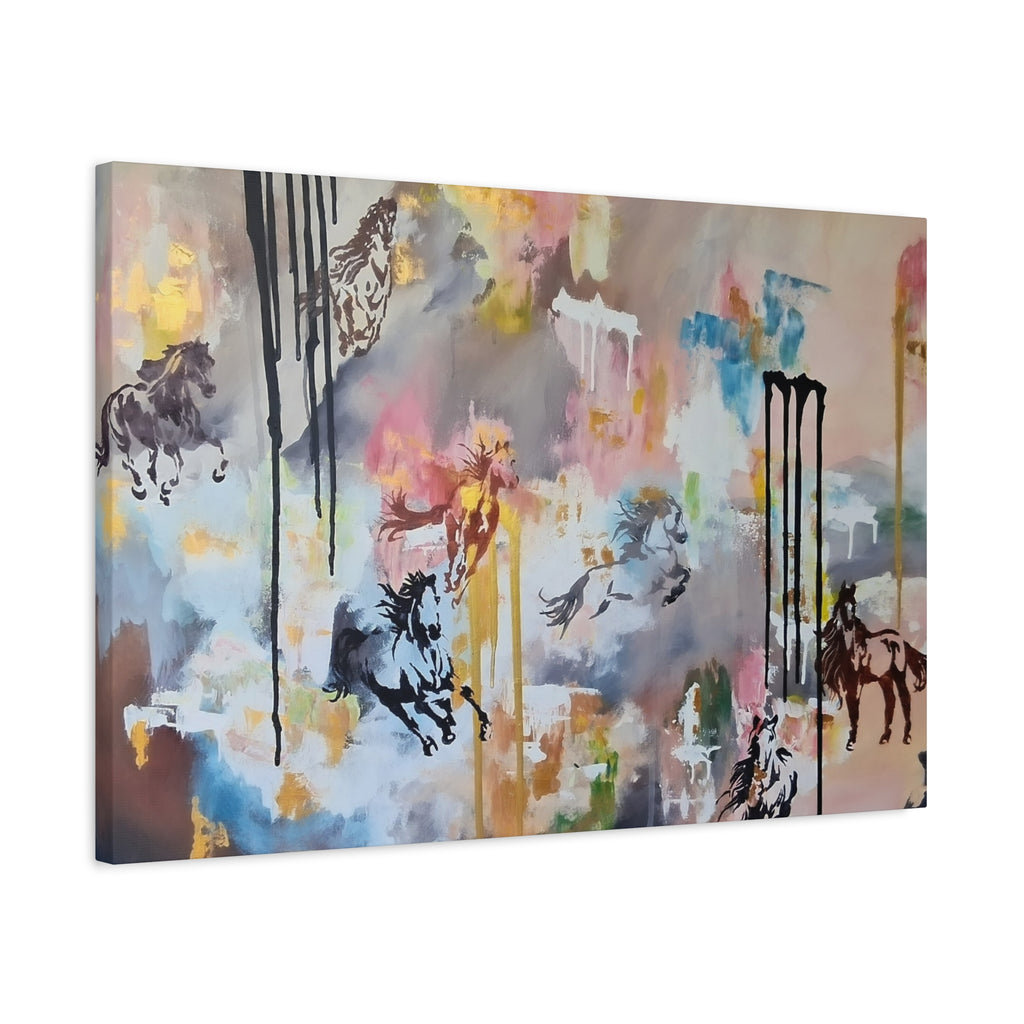 GUARDIANS OF THE QUIET PLAINS - Abstract Gallop Canvas Print — Matte Stretched Wall Art