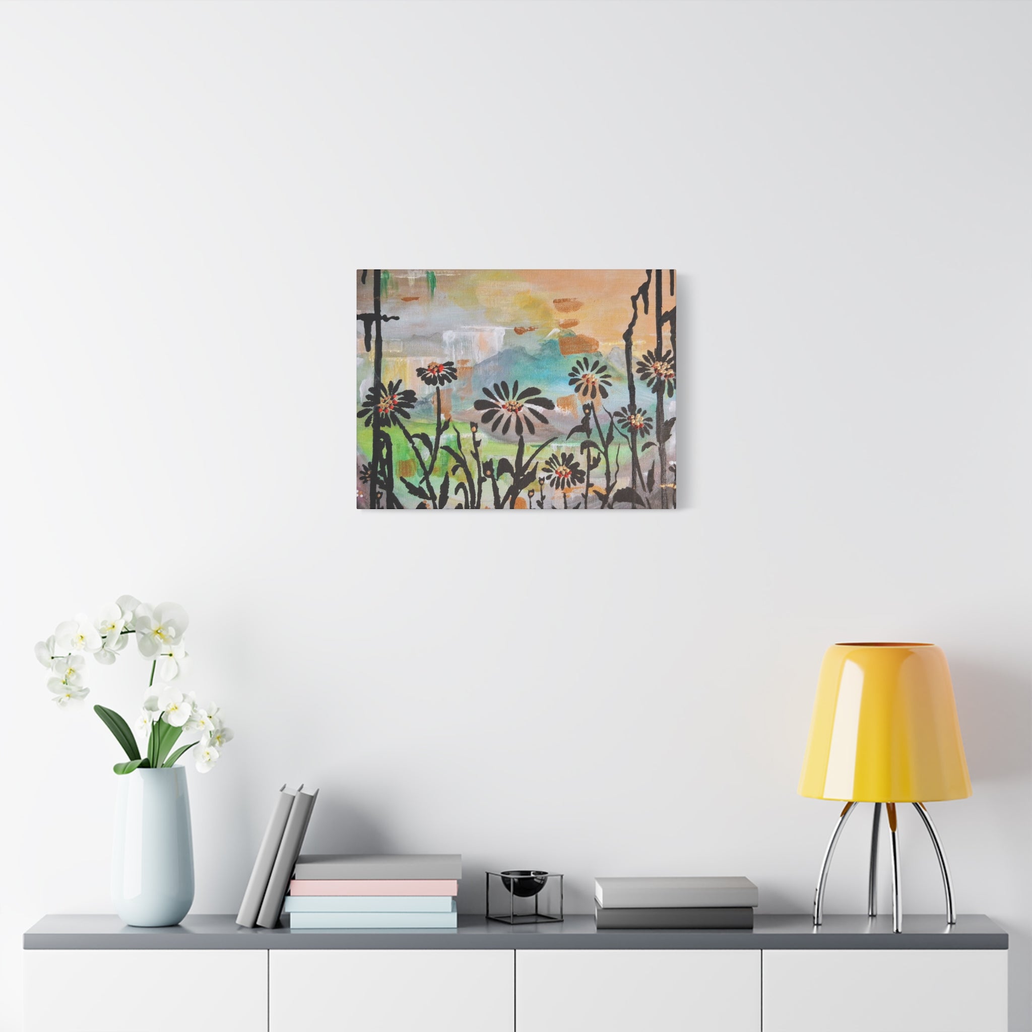 GUARDIANS OF THE WIND - Daisy Meadow Abstract Matte Canvas Wall Art