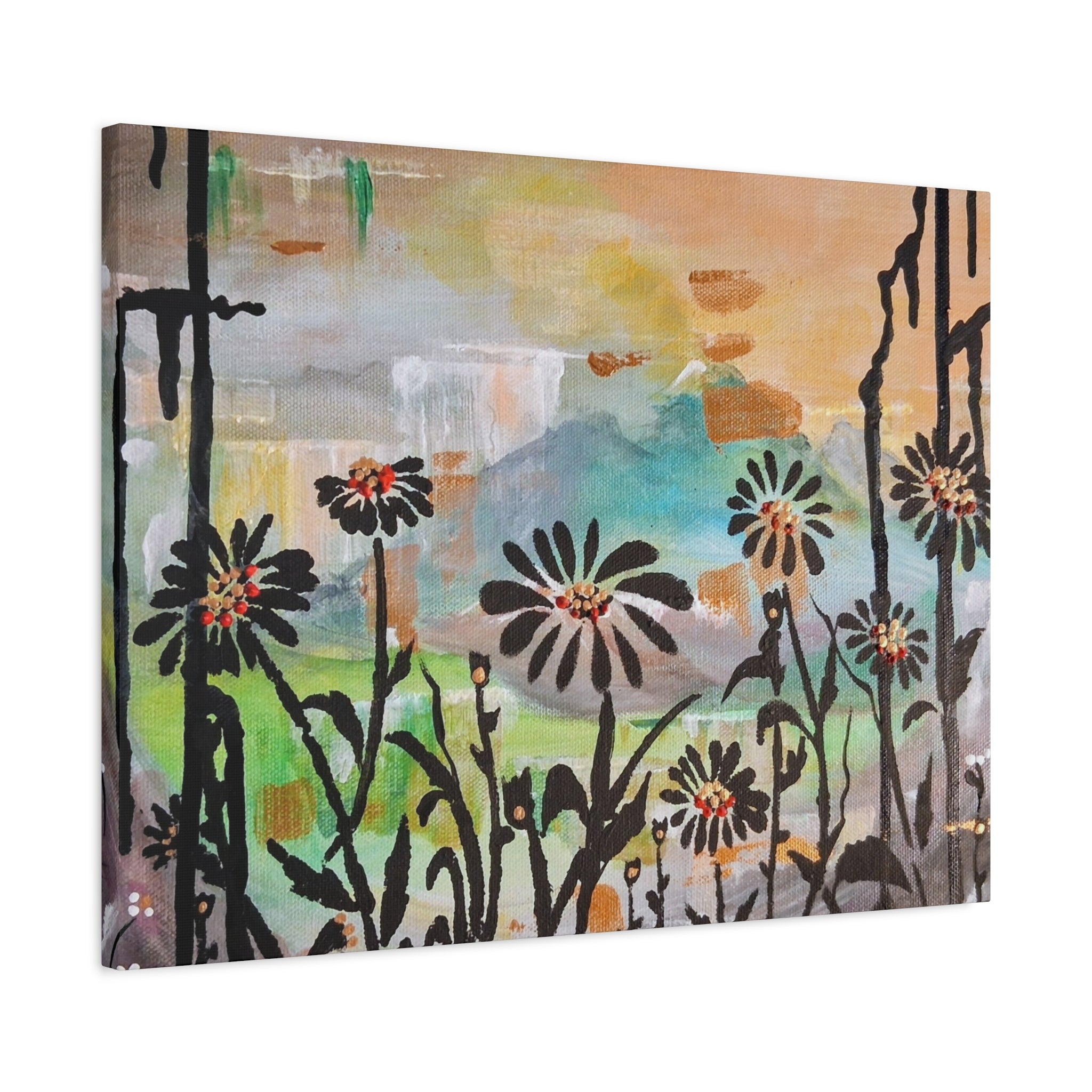GUARDIANS OF THE WIND - Daisy Meadow Abstract Matte Canvas Wall Art