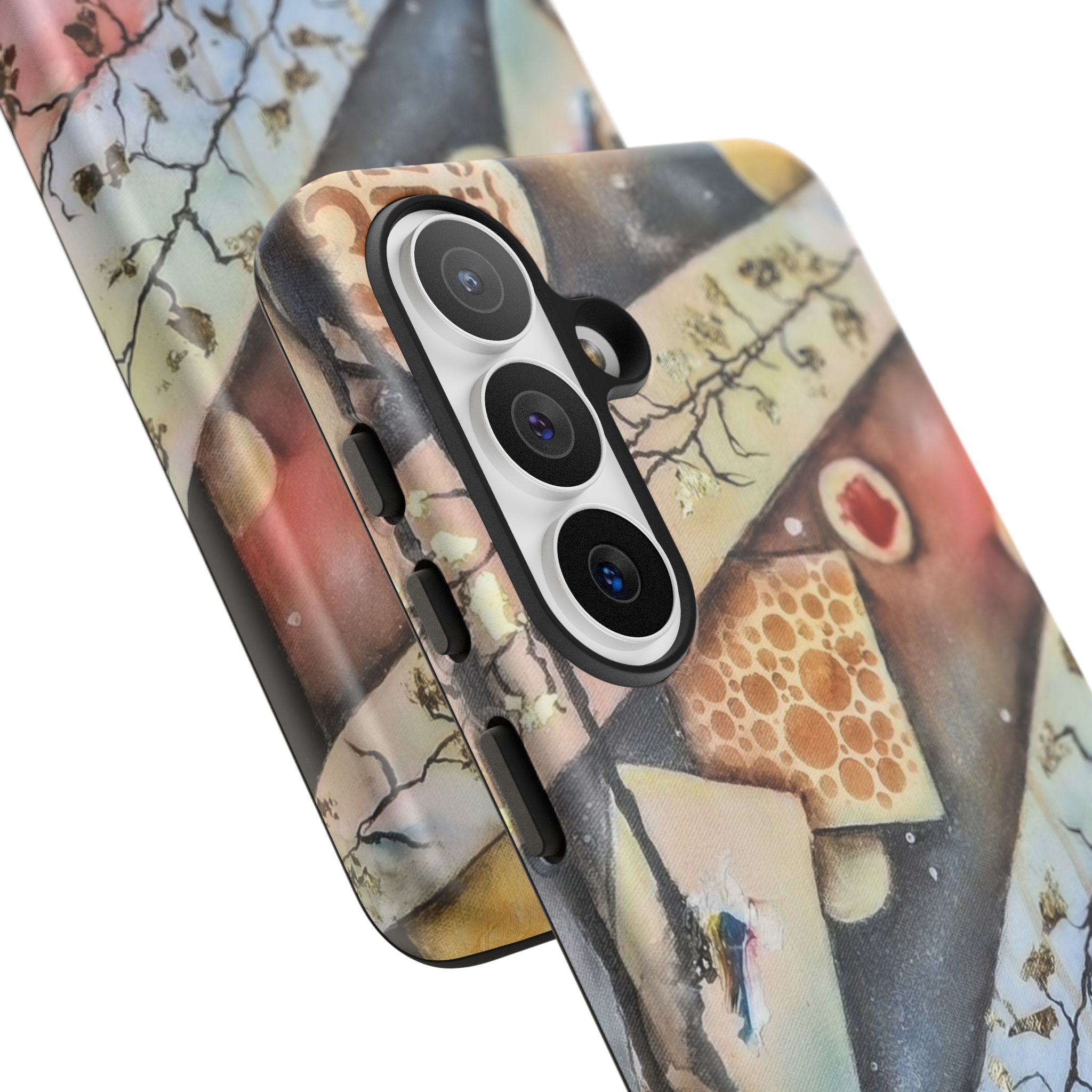 GOLDEN CARTOGRAPHY OF THE UNSEEN - Artistic Botanical Phone Case – Watercolor Nature Pattern Tough Case