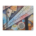 GOLDEN CARTOGRAPHY - DRIFT OF THE BLUE REALM - Abstract Cosmic Geometry Matte Canvas Print - Stretched 1.25"